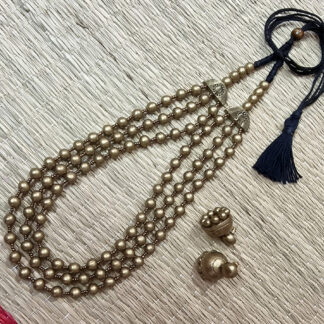 "Samskruti" - Antique Gold Terracotta Necklace Set.