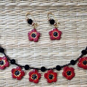 "Kusum" - Floral Charms Terracotta Neckset.